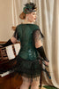 Load image into Gallery viewer, Dark Green Plus Size 1920s Gatsby Dress