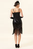 Load image into Gallery viewer, Spaghetti Straps Black Silver 1920s Dress