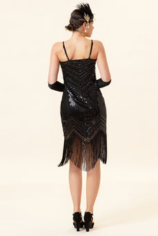 Fringed Vintage 1920s Sequin Dress