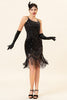 Load image into Gallery viewer, Spaghetti Straps Black Apricot 1920s Dress