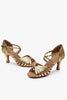 Load image into Gallery viewer, Gold Kitten 1920s Sandal