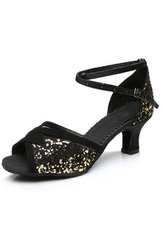 Black Gold Sequin 1920s Sandal