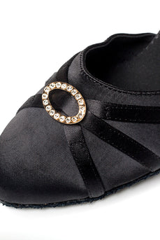 Black High Heel Diamond Buckle Modern 1920s Dance Shoes