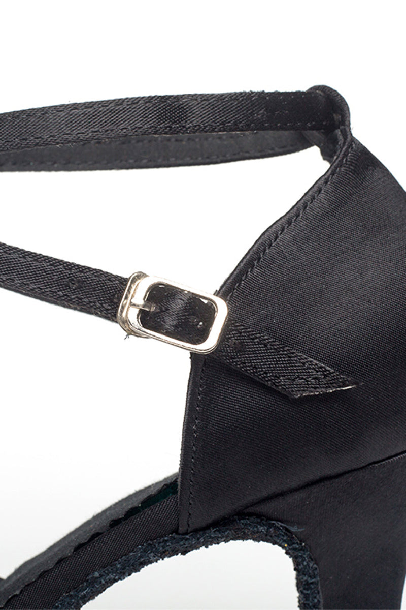 Load image into Gallery viewer, Black High Heel Diamond Buckle Modern 1920s Dance Shoes