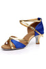 Load image into Gallery viewer, Blue Golden 1920s Pointed Sandal Heels