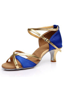 Blue Golden 1920s Pointed Sandal Heels