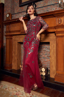 Load image into Gallery viewer, Black Golden Sequins 1920s Dress