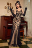 Load image into Gallery viewer, Sequins V-neck Long 1920s Dress