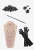 Load image into Gallery viewer, Black Headpiece Drop Earrings Five Pieces 1920s Accessories Set
