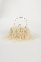 Load image into Gallery viewer, Vintage Ostrich Feather Blush Evening Bag