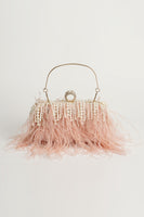 Load image into Gallery viewer, Vintage Ostrich Feather Blush Evening Bag