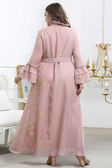 Plus Size Pink Mother of The Bride Dress with Sleeves