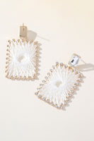 Load image into Gallery viewer, Rhinestones Square Braided Earrings