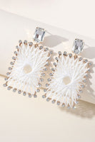 Load image into Gallery viewer, Rhinestones Square Braided Earrings