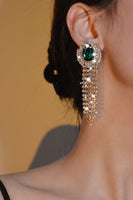Load image into Gallery viewer, Sparkly Rhinestones Water Drop Tassel Earrings