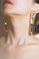 Load image into Gallery viewer, Alloy Rhinestones Vintage Boho Leaf Tassel Earrings