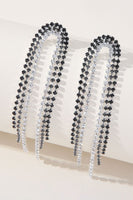 Load image into Gallery viewer, Silver Tassel Rhinestones Earrings