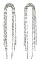 Load image into Gallery viewer, Silver Tassel Rhinestones Earrings