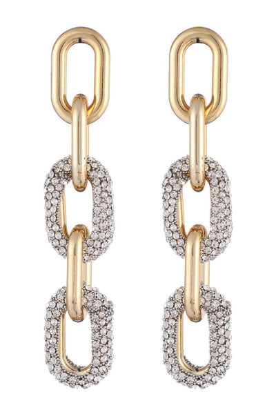 Metallic Chain Rhinestones Earrings