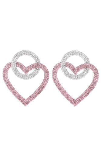 Sparkly Rhinestones Heart Earrings