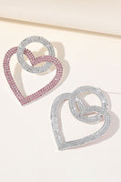 Load image into Gallery viewer, Sparkly Rhinestones Heart Earrings