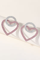 Load image into Gallery viewer, Sparkly Rhinestones Heart Earrings