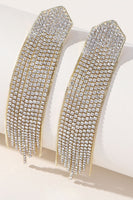 Load image into Gallery viewer, Golden Rhinestones Long Tassel Earrings