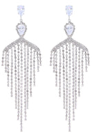 Load image into Gallery viewer, Silver Zircon Tassel Rhinestones Earrings