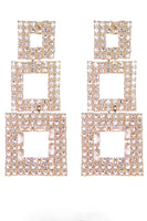 Load image into Gallery viewer, Rhinestones Geometric Patchwork Square Earrings