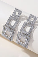 Load image into Gallery viewer, Rhinestones Geometric Patchwork Square Earrings