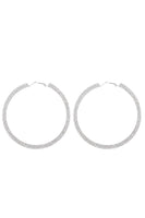 Load image into Gallery viewer, Silver Glitter Rhinestones Round Earrings