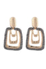Load image into Gallery viewer, Square Golden Rhinestones Dangle Earrings