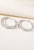 Load image into Gallery viewer, Silver Rhinestones Round Hoop Earrings