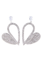 Load image into Gallery viewer, Fashion Silver Heart Rhinestone Dangling Earrings for Women