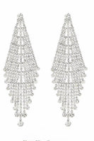 Load image into Gallery viewer, Shiny Silver Long Rhinestones Earrings