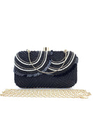 Load image into Gallery viewer, Black Beaded MIni Party Handbag with Sequins
