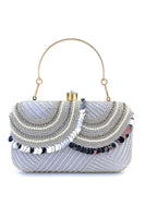 Load image into Gallery viewer, Black Beaded MIni Party Handbag with Sequins