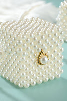 Load image into Gallery viewer, Beaded White Evening Party Hangbag