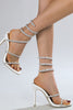 Load image into Gallery viewer, Rhinestone Toe Stiletto White High Heels