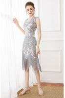 Load image into Gallery viewer, Fringes Glitter Flapper Dress with Sleeveless