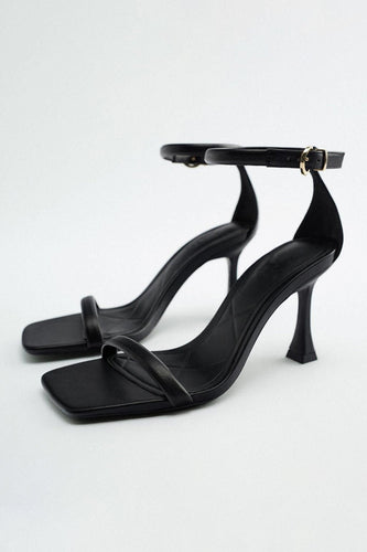 Black Ankle Strap High Heel Sandal