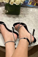 Load image into Gallery viewer, Rhinestone Cross Strap Sexy Stiletto High Heels