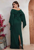 Load image into Gallery viewer, Off The Shoulder Long Sleeves Dark Green Formal Dress