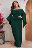 Load image into Gallery viewer, Off The Shoulder Long Sleeves Dark Green Formal Dress