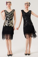 Load image into Gallery viewer, Fringes Sparkly 1920s Dress with Sleeveless