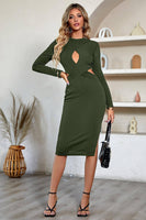 Load image into Gallery viewer, Apricot Cutout Bodycon Party Dress With Slit