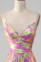 Load image into Gallery viewer, Hot Pink Sparkly Mermaid Formal Dress with Slit