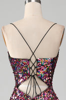 Load image into Gallery viewer, Purple Mermaid Sparkly Formal Dress with Slit