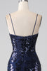 Load image into Gallery viewer, Shimmering Sequin Mermaid Spaghetti Strap Formal Dress with Slit