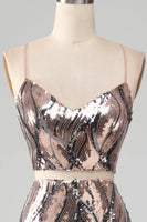 Load image into Gallery viewer, Sparkly Two-piece Sheath Formal Dress with Fringes